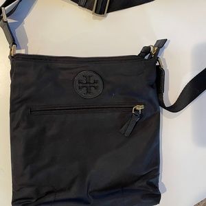 Tory Burch black vinyl crossbody